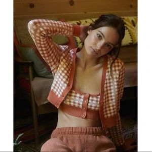 Urban Outfitters Pamela Cropped Cardigan+Tank Top Set